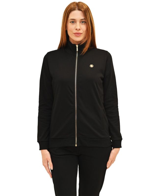 Product: KEY UP  - FELPA NERA FULL ZIP DA DONNA (1 of 4)