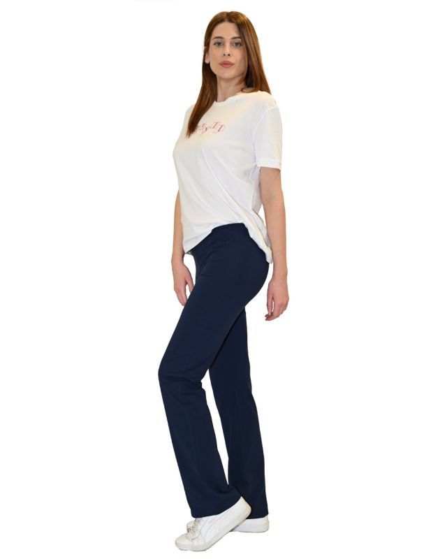 Product: KEY UP - LEGGINGS BLU IN JERSEY ELASTICIZZATO ZAMPETTA 5LI20 (1 of 4)