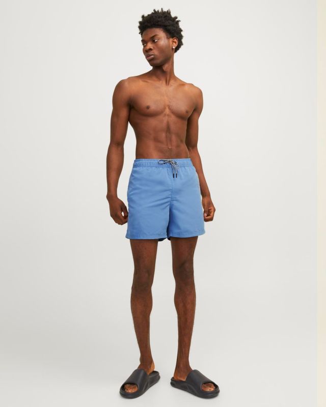 Product: JACK&JONES - Costume da bagno celeste con logo laterale e tasche