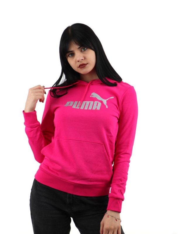 Product: PUMA - Felpa fuchsia da donna con logo glitterato