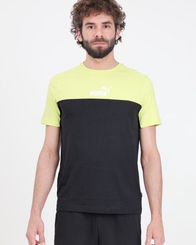 Product: PUMA T-SHIRT NERA E VERDE DA DUOMO ESS+BLOCK 847426-38 (1 of 2)
