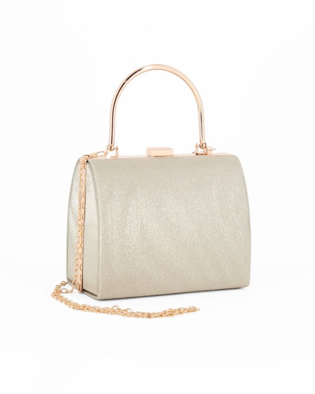 Product: MISS GLOBO - Clutch oro in lurex  con manico (1 of 4)