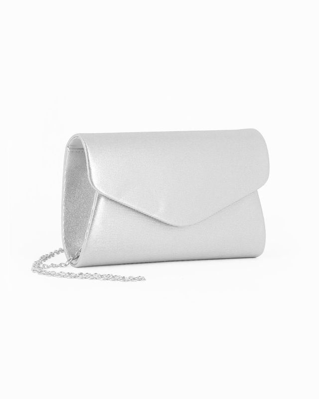 Product: DIVAS - Pochette argento  in luex con patta, tracolla removibile (1 of 4)