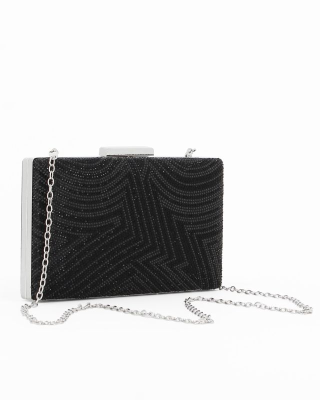 Product: Clutch nera con strass e chiusura in metallo - DIVAS (1 of 4)