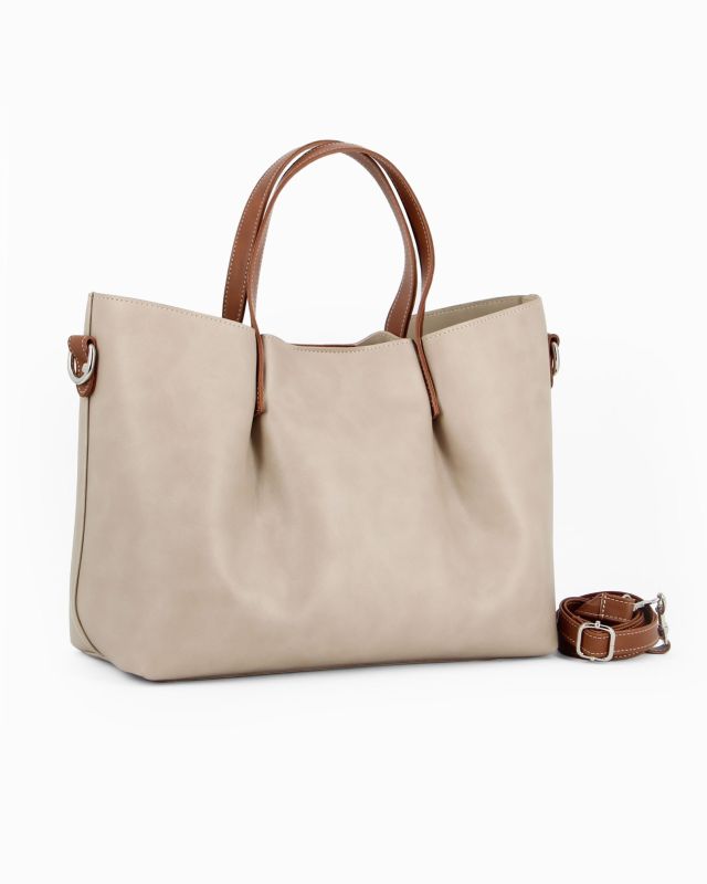Product: TATOO - Borsa beige a mano con tracolla rimovibile - MADE IN ITALY (1 of 4)