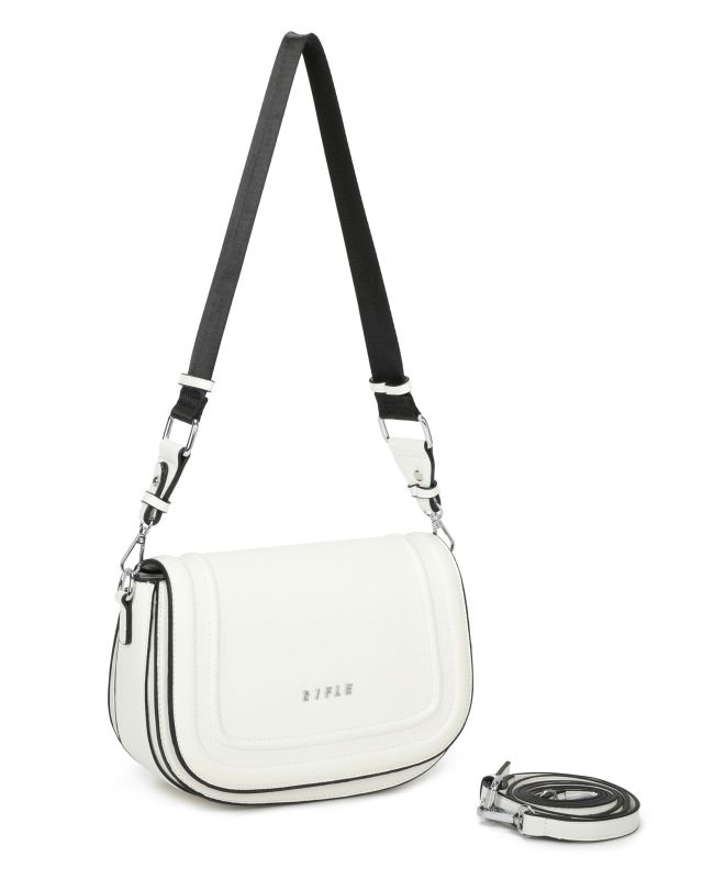Product: RIFLE - Tracolla bianca con patta e tre scomparti interni (1 of 3)