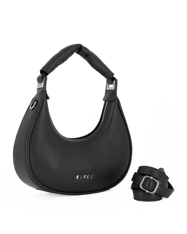 Product: RIFLE - Borsa a spalla nera, tracolla removibile (1 of 4)