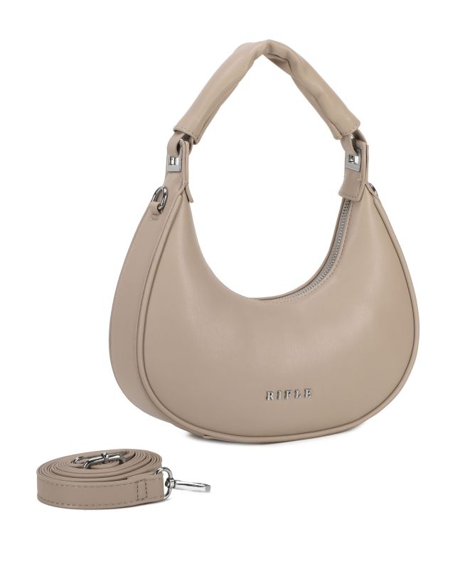 Product: RIFLE - Borsa a spalla taupe, tracolla removibile (1 of 4)