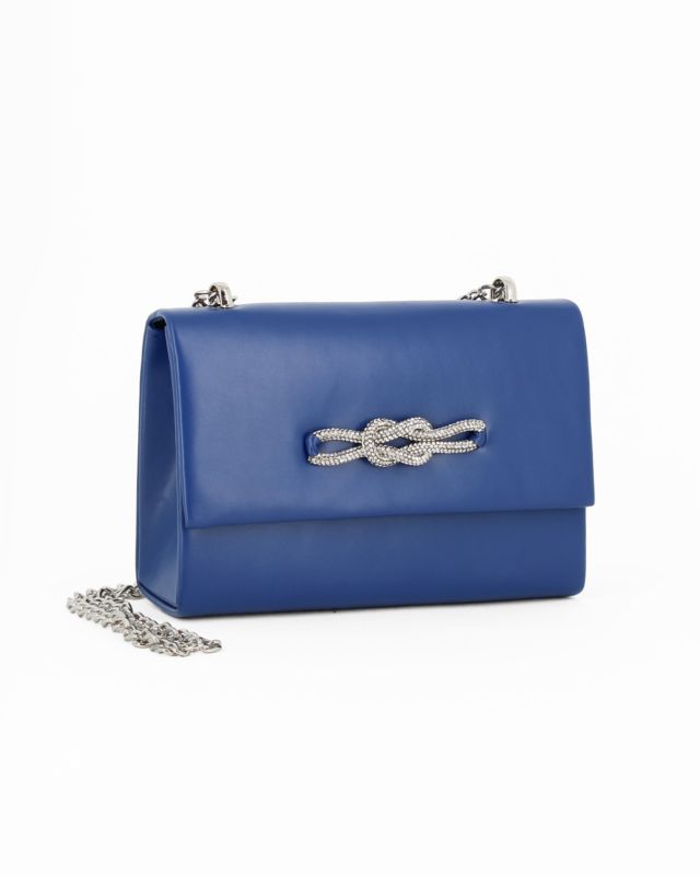 Product: MISS GLOBO - Pochette blu con accessorio in strass sulla patta (1 of 4)