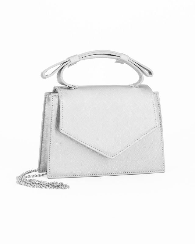 Product: NARDINI - Clutch argento con patta (1 of 4)