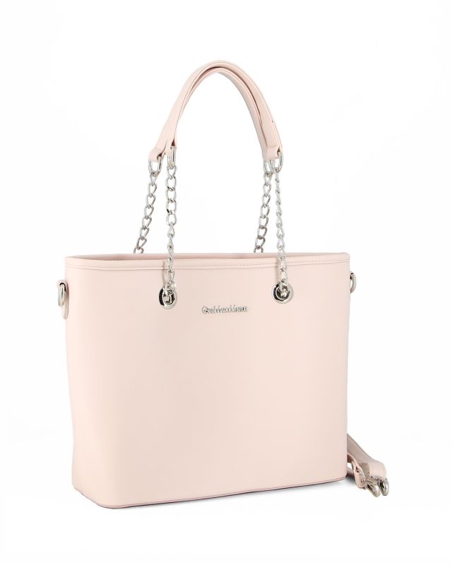 Product: GIANMARCO VENTURI - Borsa shopping latte con tasca posteriore e tracolla removibile (1 of 5)