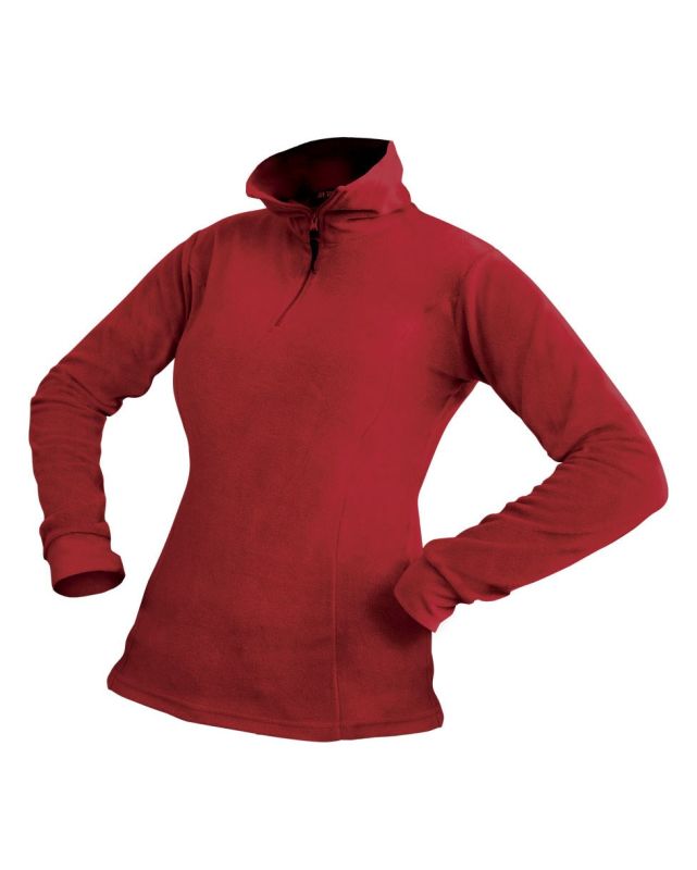 Product: ON SPIRIT - Micropile rosso da donna con mezza zip frontale - ELISA