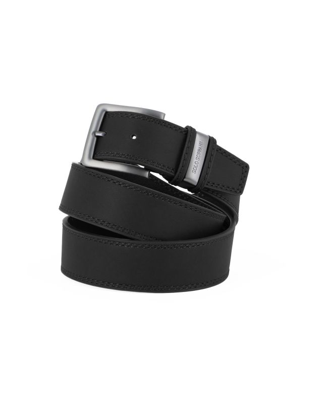 Product: SOLO SOPRANI - Cinta nera da uomo con fodera in VERA PELLE (1 of 3)