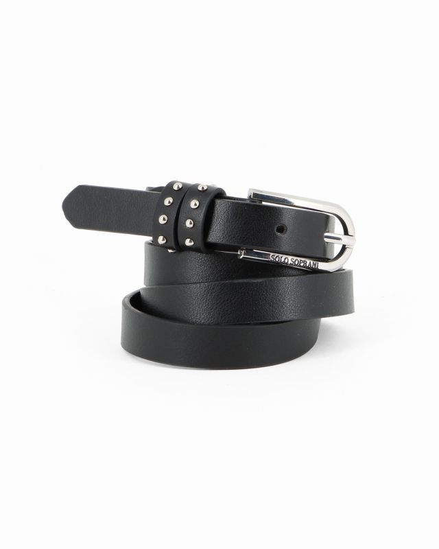 Product: SOLO SOPRANI - Cinta nera da donna con fodera in VERA PELLE (1 of 3)