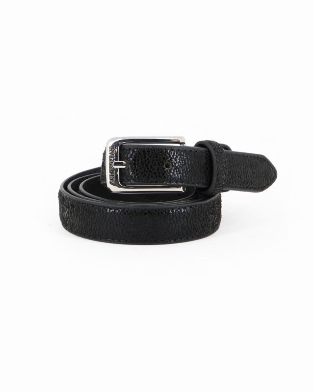 Product: SOLO SOPRANI - Cinta nera da donna con fodera in VERA PELLE (1 of 3)