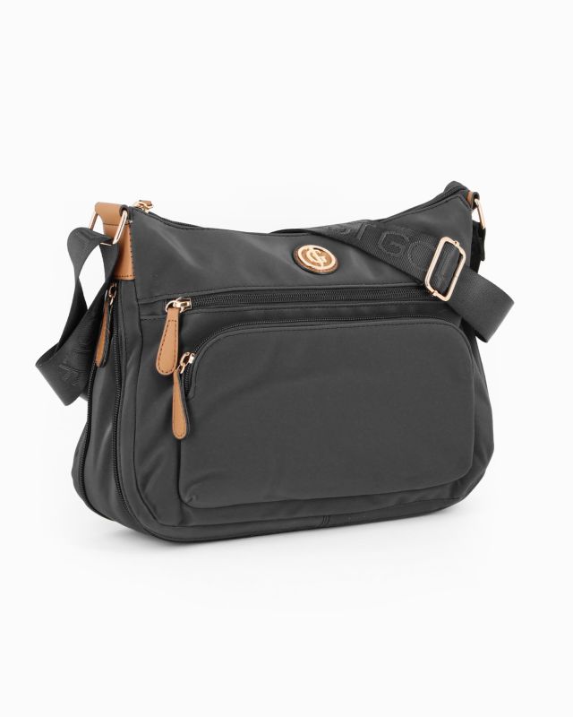Product: JUST GOLF - Borsa nera con doppia tasca frontale, manico regolabile e cerniera ad espansione (1 of 4)