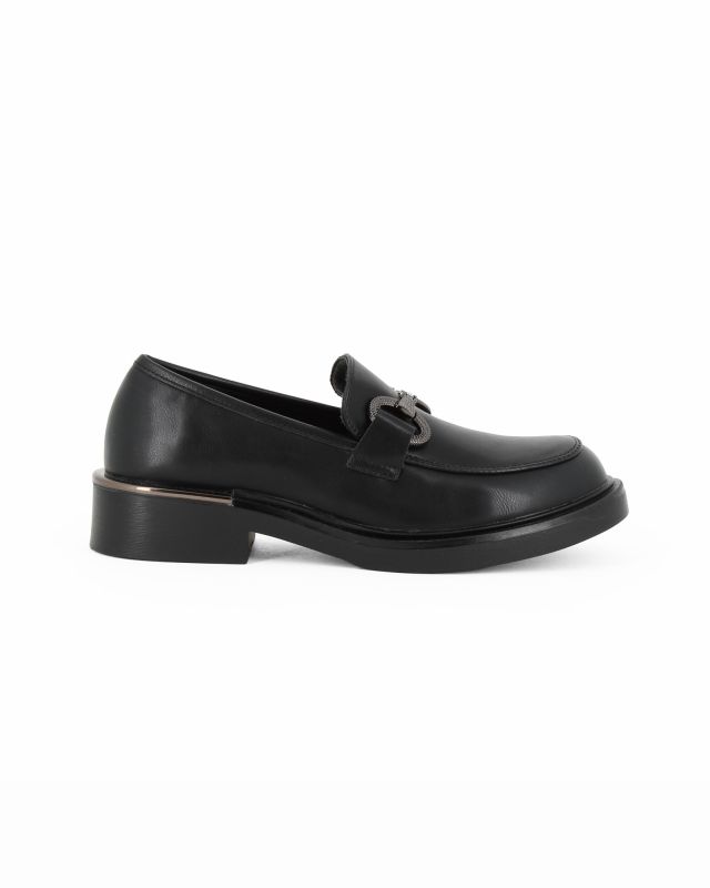 Product: MISS GLOBO - Mocassino nero effetto con morsetto e sottopiede in memory soft (1 of 4)