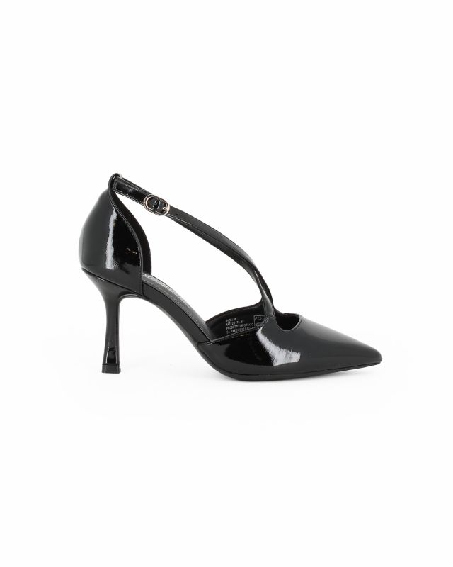 Product: MISS GLOBO -  Décolleté nera in vernice con cinturino incrociato, tacco 8CM (1 of 4)