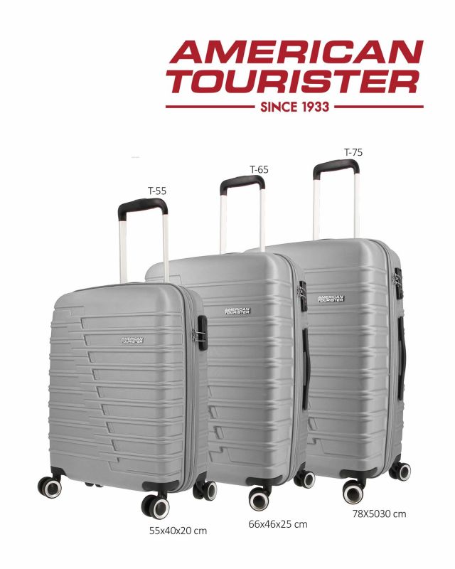 Product: AMERICAN TOURISTER - TROLLEY ARGENTO IN ABS 4 RUOTE CON COMBINAZIONE TSA (1 of 5)