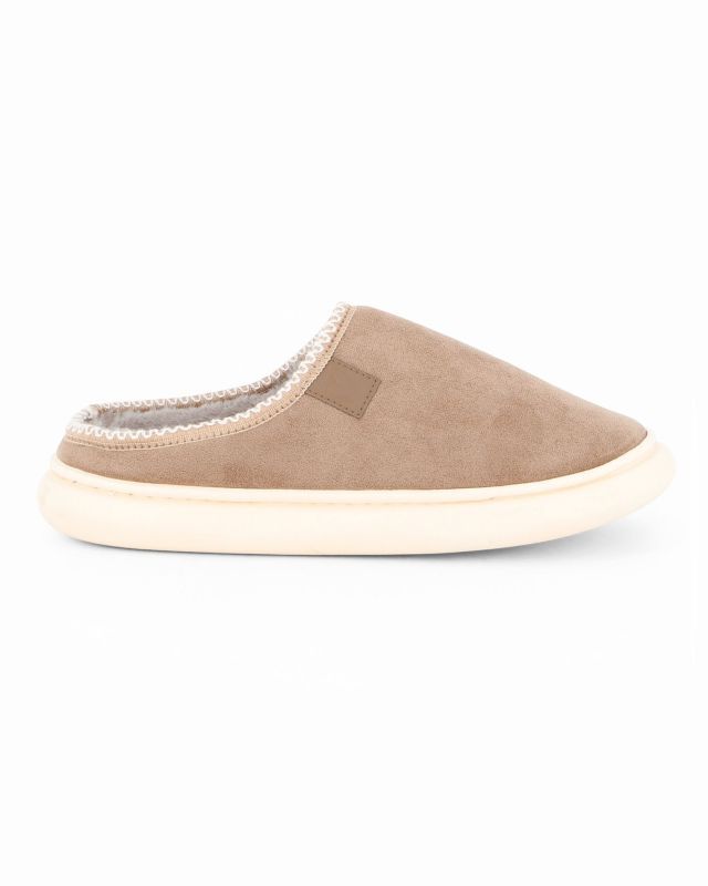 Product: TIGLIO RAMBLAS - Pantofola beige scamosciata da uomo con pelliccia interna (1 of 4)