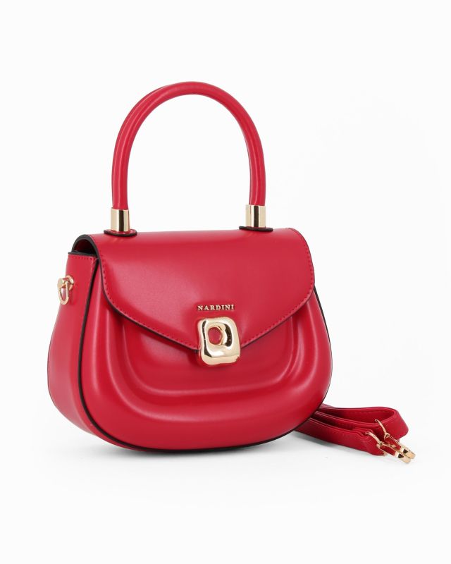 Product: NARDINI - Minibag rossa un manico con patta e tracolla removibile (1 of 4)
