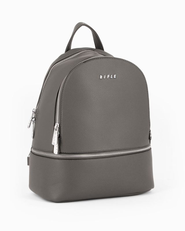 Product: RIFLE - Zaino grigio con due scomparti principali e tasca frontale con zip orizzontale (1 of 4)