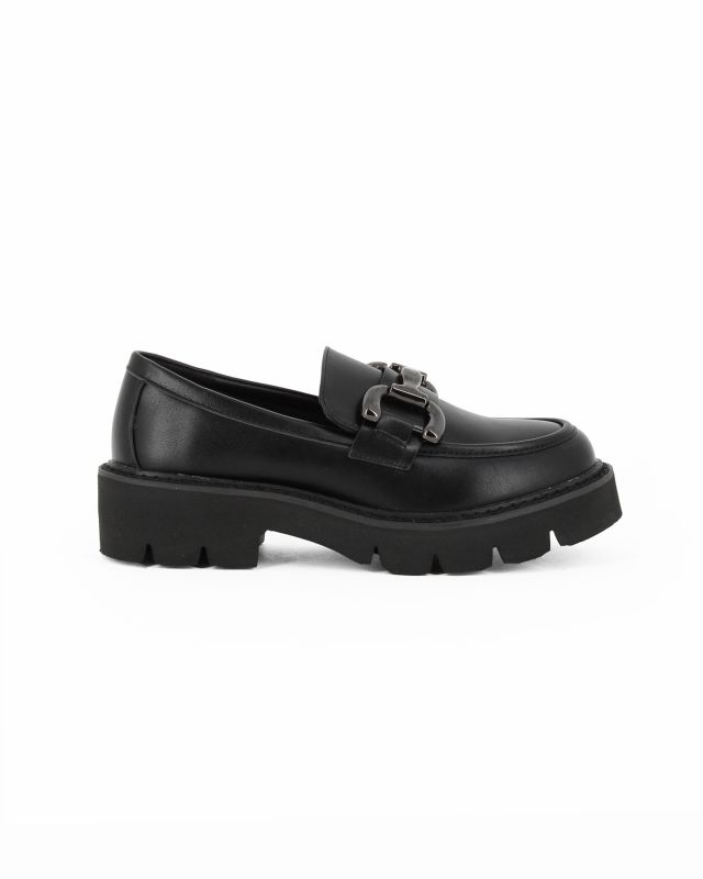 Product: MISS GLOBO - Mocassino nero con morsetto e suola track (1 of 4)