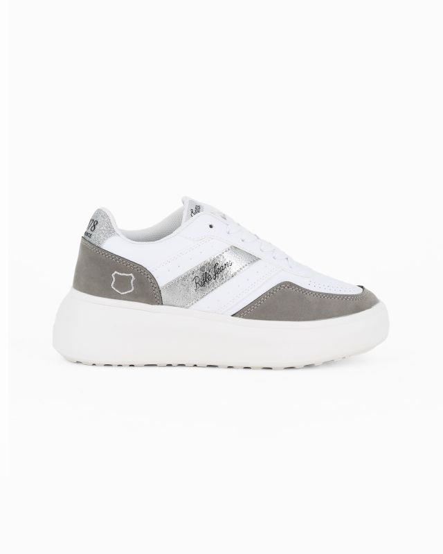 Product: RIFLE - Sneakers bianca da donna con dettagli argento (1 of 4)