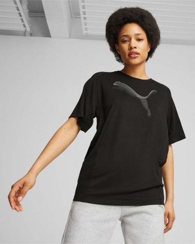 Product: PUMA - T-SHIRT EVOSTRIPE TEE NERA DA DONNA, 681668-01 (1 of 5)