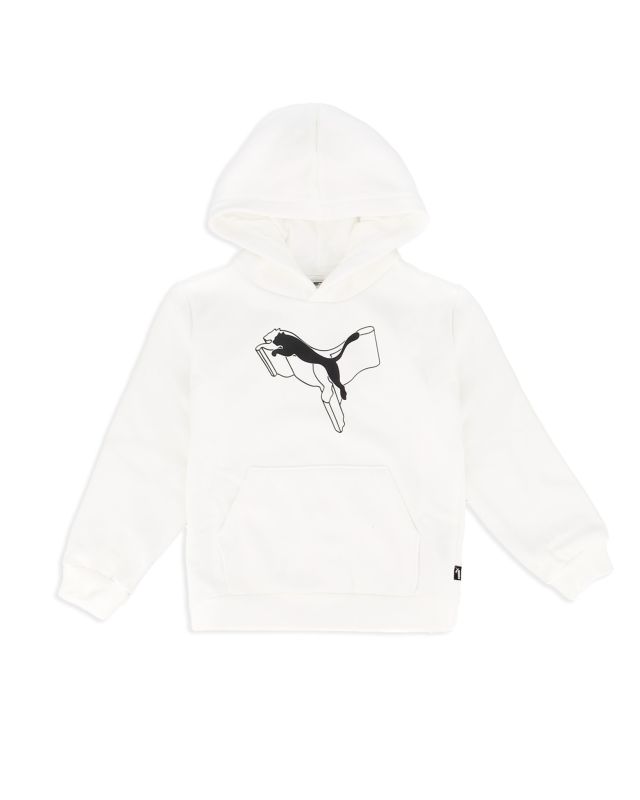 Product: PUMA - Felpa bianca da bimba con cappuccio e logo nero (1 of 2)