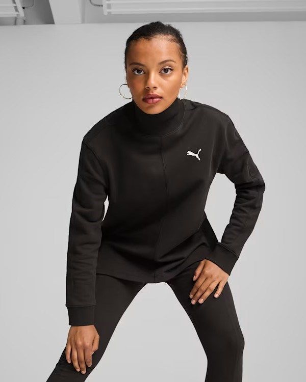 Product: PUMA - FELPA NERA GIROCOLLO ALTO DA DONNA HER 681629-01 (1 of 4)