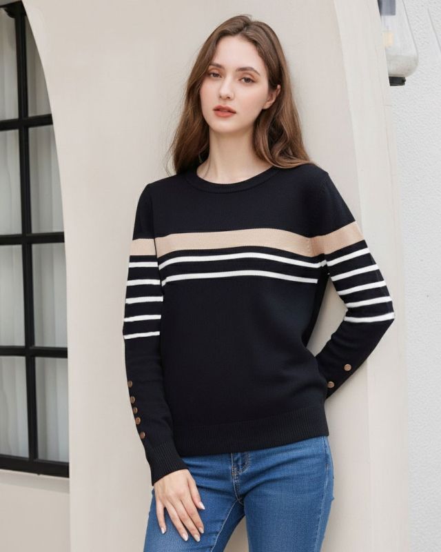 Product: BACHATA - Maglia manica lunga nera da donna (1 of 4)