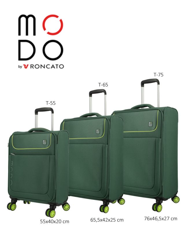 Product: MODO BY RONCATO - TROLLEY VERDE IN TESSUTO CON LUCCHETTO TSA (1 of 5)