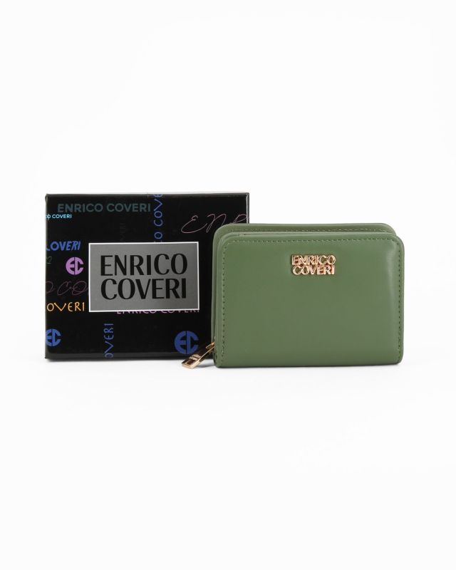 Product: ENRICO COVERI - Portafoglio piccolo verde con taschino posteriore (1 of 4)