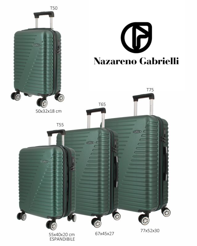 Product: NAZARENO GABRIELLI - TROLLEY VERDE IN ABS 4 RUOTE (1 of 5)