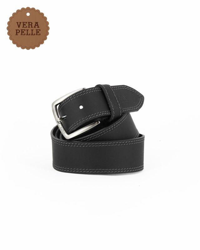 Product: RIFLE - Cinta nera in VERA PELLE da uomo (1 of 3)