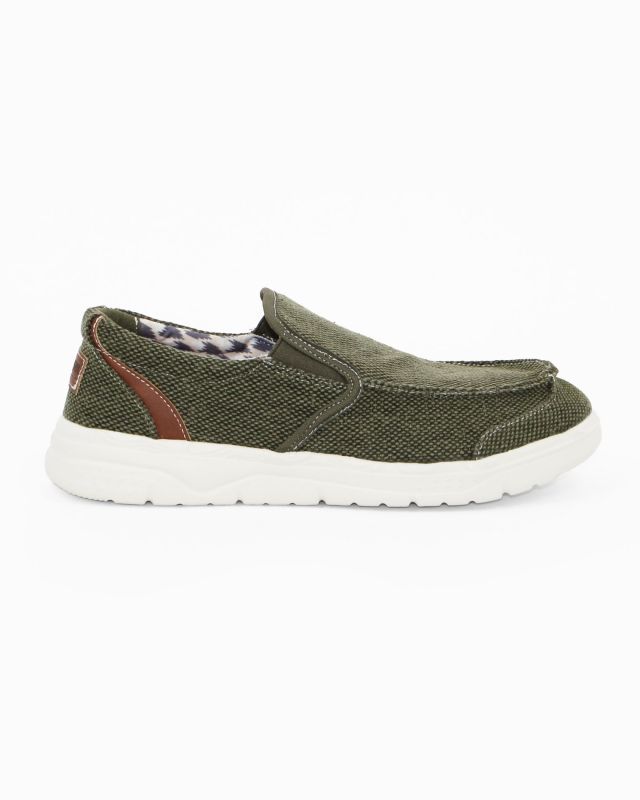 Product: RIFLE - Mocassino verde in tessuto da uomo (1 of 4)