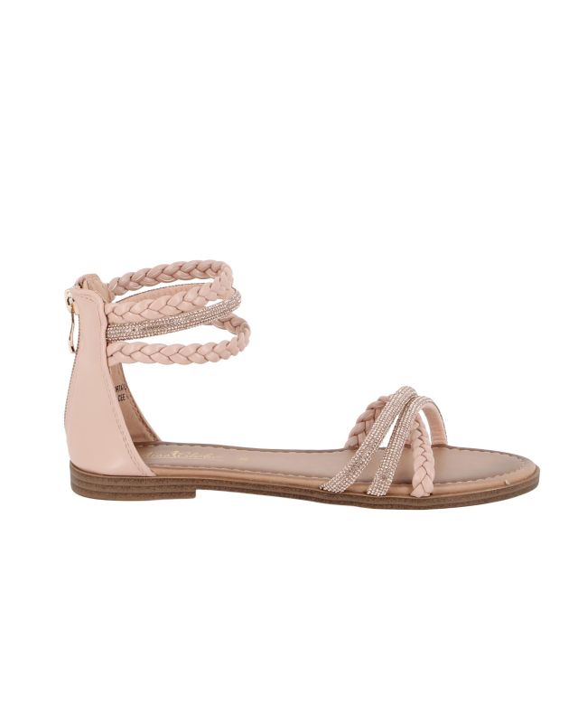 Product: MISS GLOBO - Sandalo nude con strass e zip posteriore (1 of 4)