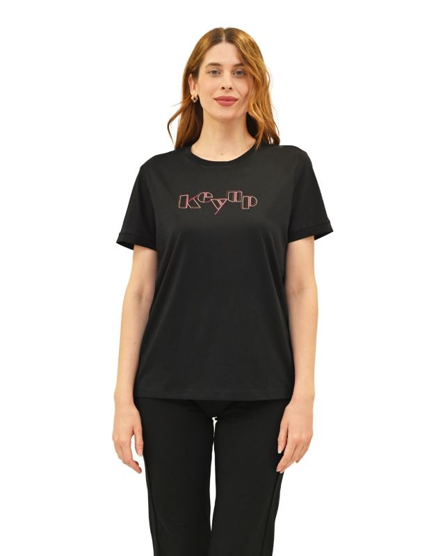 Product: KEY UP - T-SHIRT MEZZA MANICA DONNA NERA - 5S881/0002 (1 of 4)