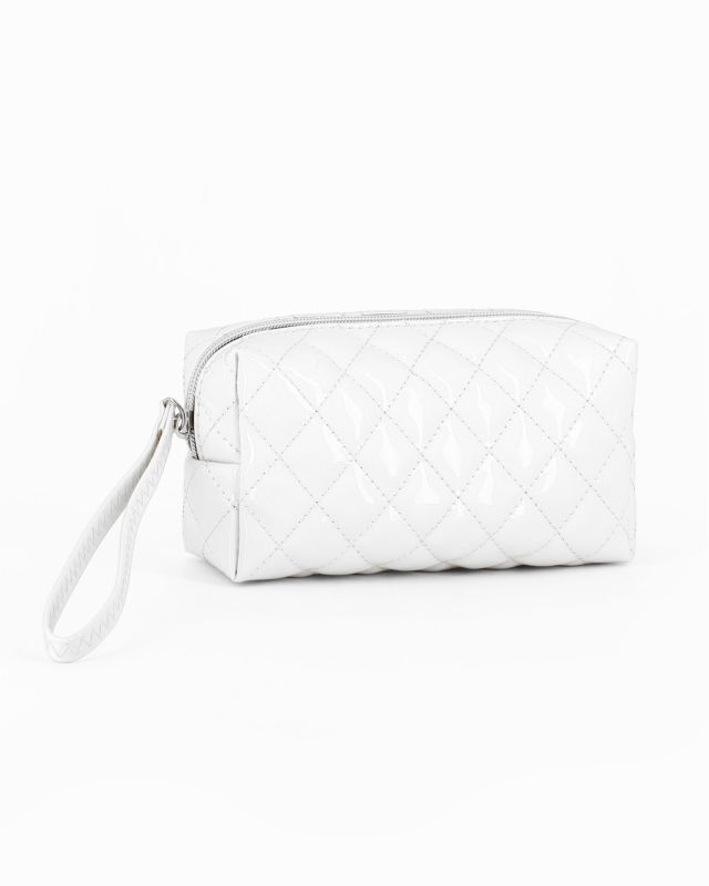 Product: NARDINI - Borsello bianco trapuntato in vernice con polsiera (1 of 4)