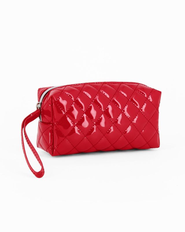 Product: NARDINI - Borsello rosso trapuntato in vernice con polsiera (1 of 4)