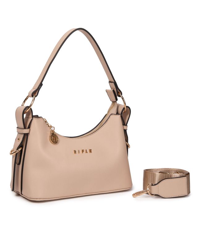 Product: RIFLE - Borsa a spalla taupe, tracolla removibile (1 of 3)