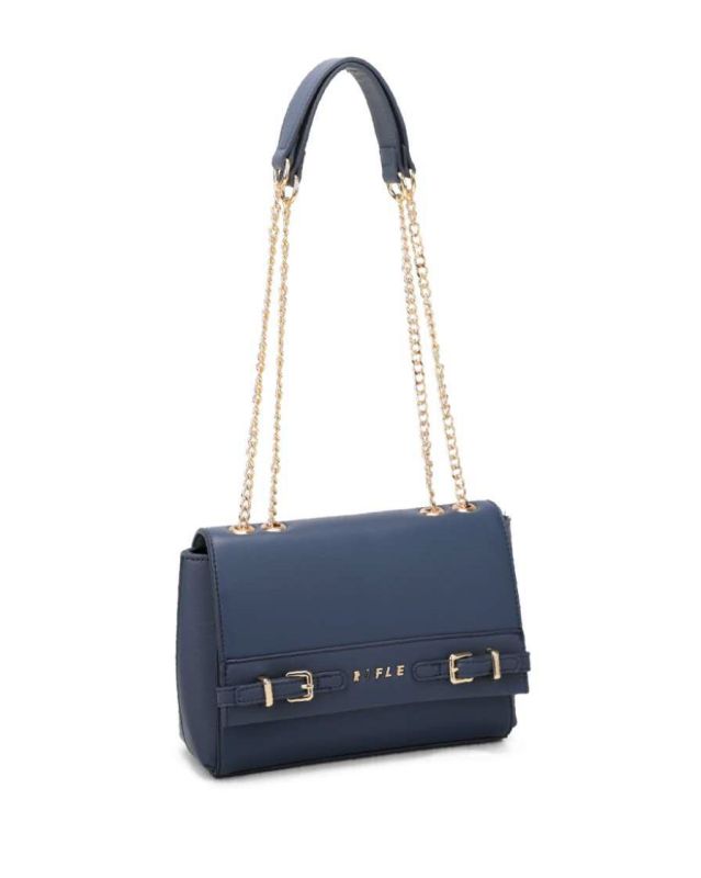 Product: RIFLE - Tracolla blu con dettaglio cinturini sulla patta (1 of 3)