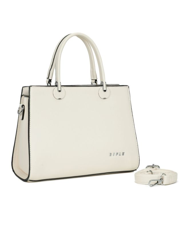 Product: RIFLE - Borsa due manici beige con tre scomparti principali, tracolla removibile (1 of 3)