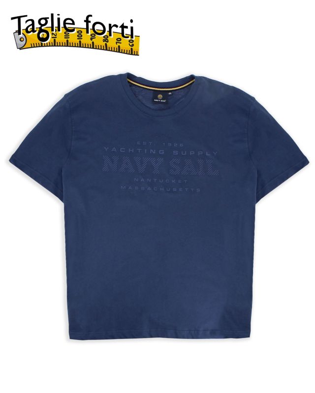 Product: NAVY SAIL - Tshirt over blu da uomo con logo frontale - NYUOV25374 (1 of 2)