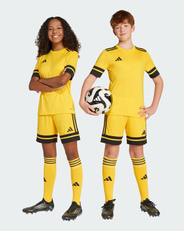 Product: ADIDAS - PANTALONCINO DA ALLENAMENTO JUNIOR GIALLO E NERO SQUA25  -JJ2421 (1 of 6)
