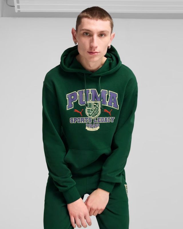 Product: PUMA - FELPA VERDE CON CAPPUCCIO DA UOMO SPORTS LEGACY GRAPHIC 629629-60 (1 of 4)