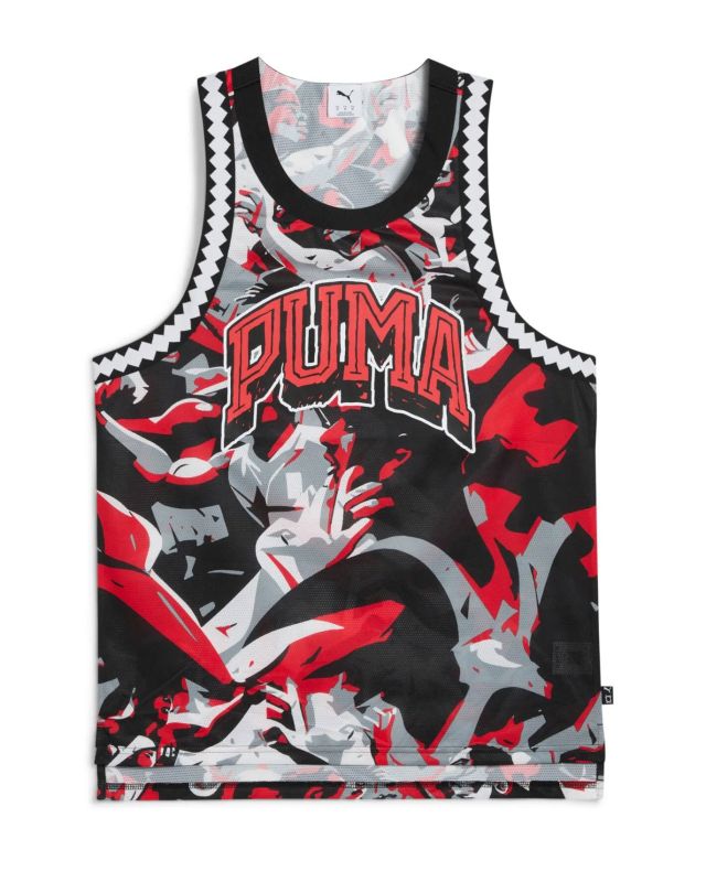 Product: PUMA - CANOTTA ROSSA RIVAL RAGE AOP MESH TANK DA UOMO - 685449-03 (1 of 5)