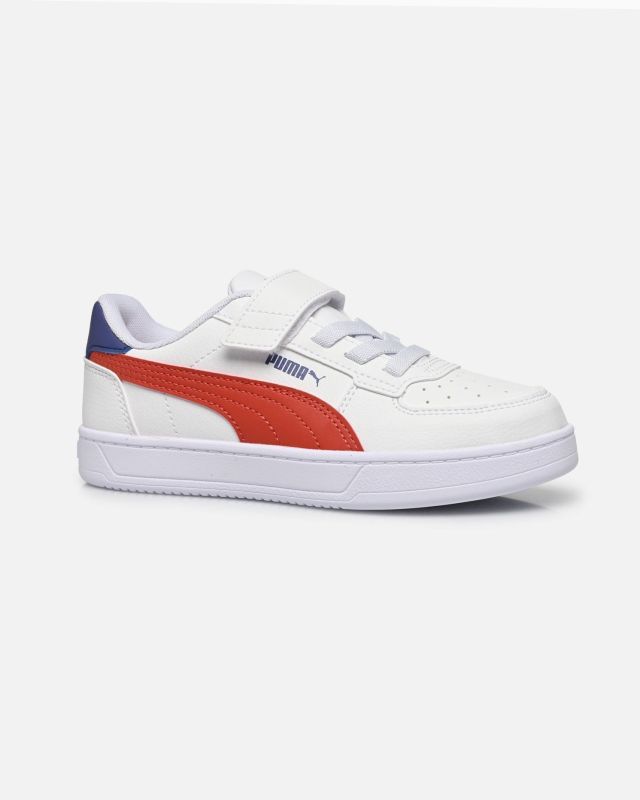 Product: PUMA CAVEN 2.0 AC+PS - Sneakers bianca, rossa e blu, numerata 28/35 - 393839-45 (1 of 5)