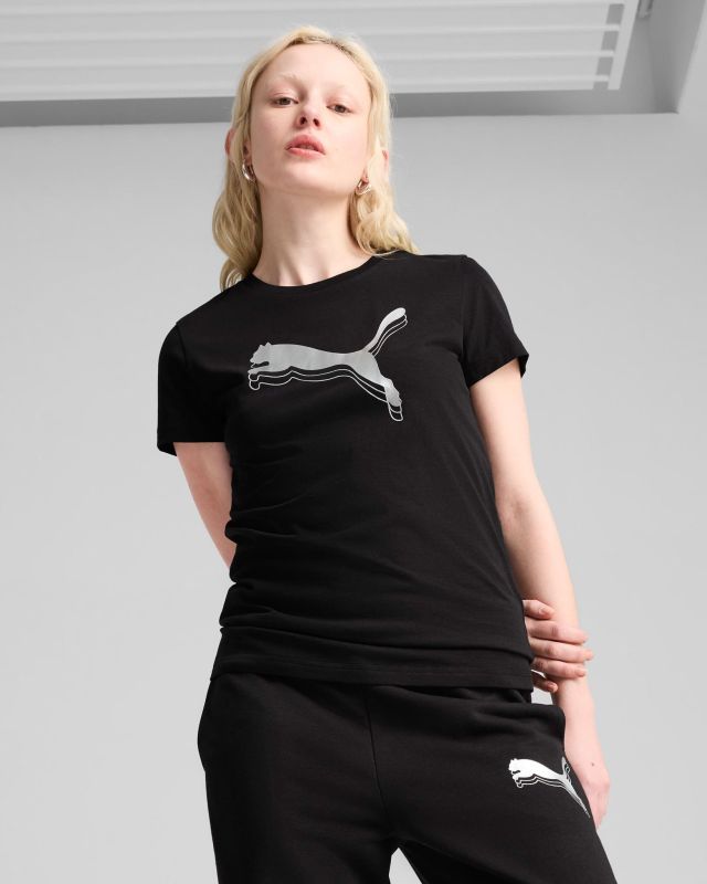 Product: PUMA -T-SHIRT MEZZA MANICA NERA ESSENTIAL METALLIC TEE DA DONNA, 684995-01 (1 of 3)